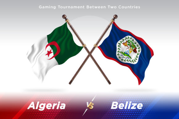 Algeria Versus Belize Two Flags: A Vibrant Design Asset