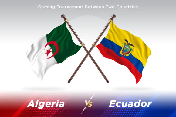 Algeria Versus Ecuador Two Flags