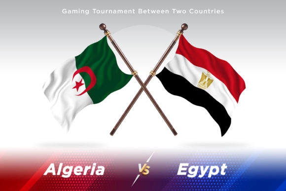 Algeria Versus Egypt Two Flags Design