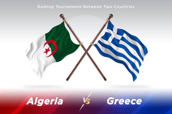 Algeria Versus Greece Two Flags Design