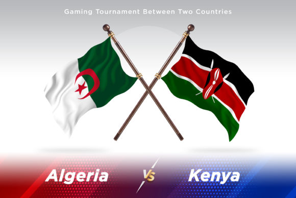 Algeria Versus Kenya Two Flags