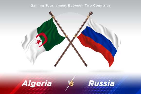Algeria Versus Russia Two Flags Design