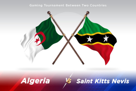 Algeria Versus Saint Kitts Two Flags Design