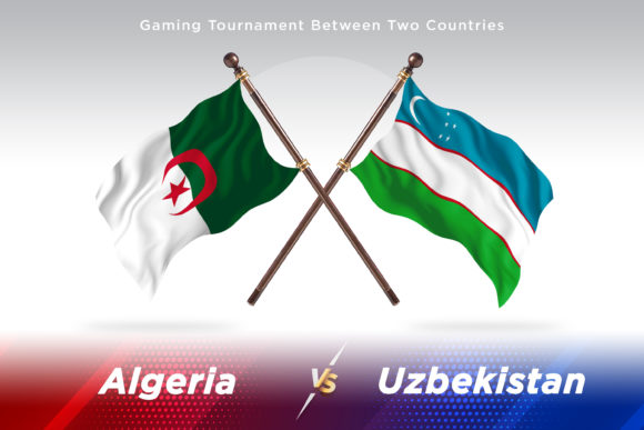 Algeria Versus Uzbekistan Two Flags