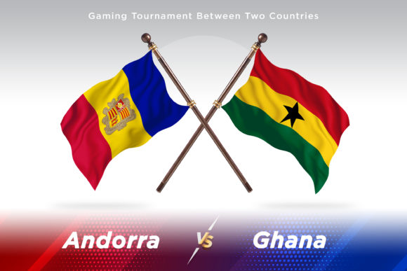 Andorra Versus Ghana: A Creative Concept Illustration Featuring Two Official Country Flags