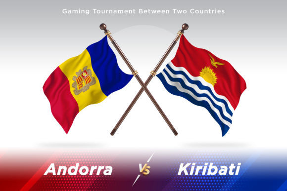Andorra Versus Kiribati Two Flags: A Visual and Conceptual Comparison Illustration