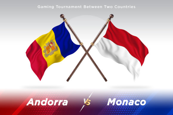 Andorra Versus Monaco Two Flags