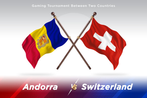 Andorra Versus Switzerland Two Flags
