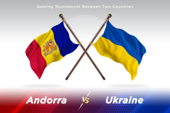 Andorra Versus Ukraine Two Flags